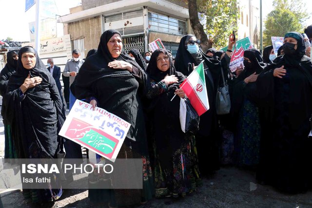 راهپیمایی مردم یاسوج در محکومیت حادثه تروریستی شیراز + تصاویر
