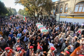 مراسم تشییع پیکر شهید حادثه تروریستی شاهچراغ - همدان