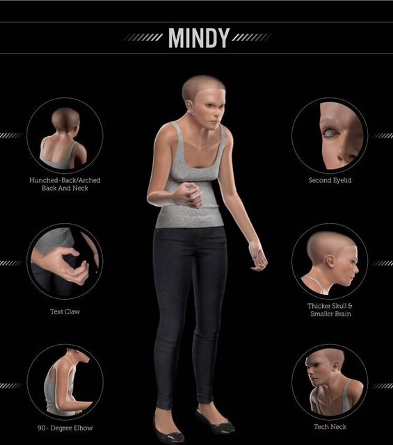 "میندی" نماد انسان در سال ۳۰۰۰ میلادی