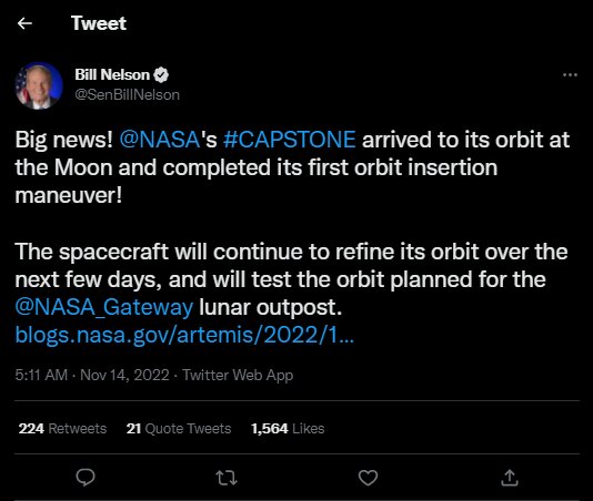 ماهواره "کپستون" ناسا به مدار ماه رسید