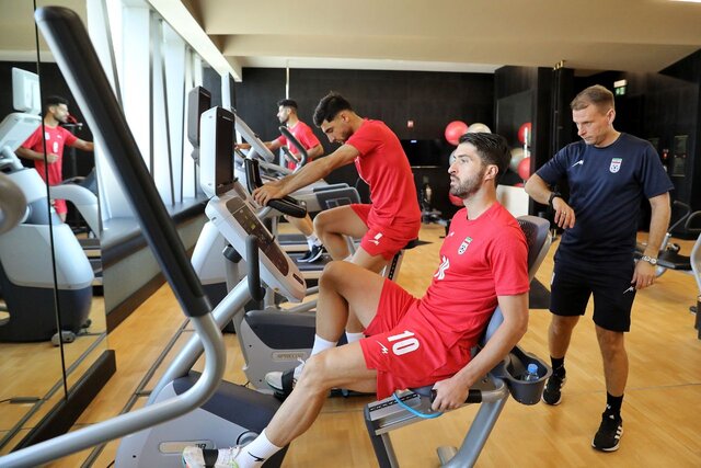 تمرین تیم ملی با لژیونرها در هتل الریان