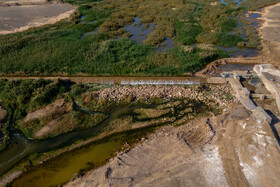 اصلاح کانال شرقی پروژه پخش سیلاب رودخانه شور قم