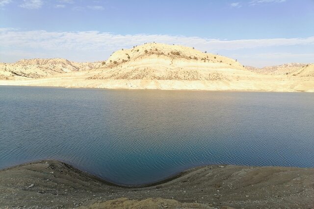 کاهش ارتفاع آب در سد ایلام به روابت تصویر