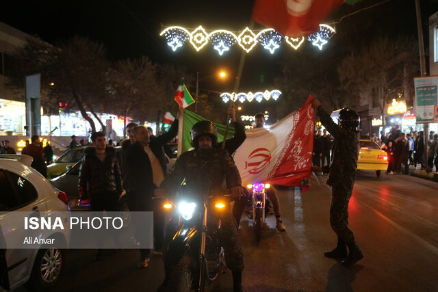 شادی مردم اردبیل پس از پیروزی ایران مقابل ولز