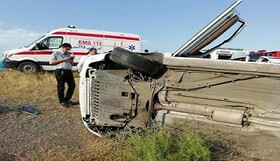 ۱۹ مجروح بر اثر واژگونی خودروی تویوتا حامل اتباع بیگانه غیرمجاز در محور جالق به سراوان