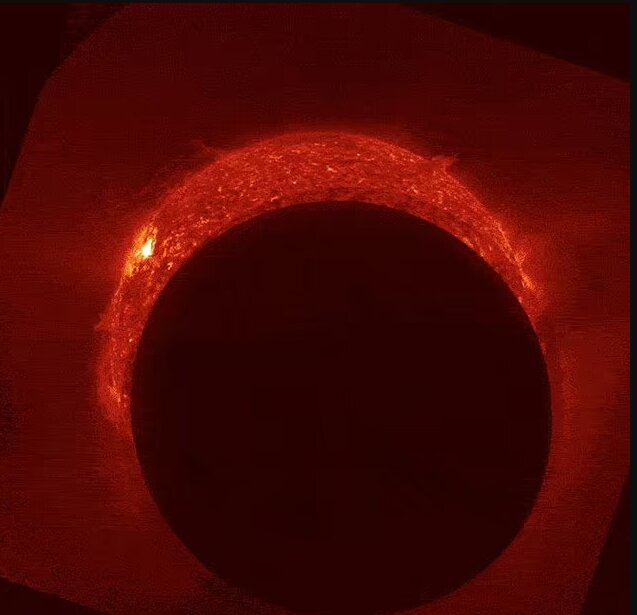 فیلم حیرتانگیز لحظه عبور ماه از مقابل خورشید