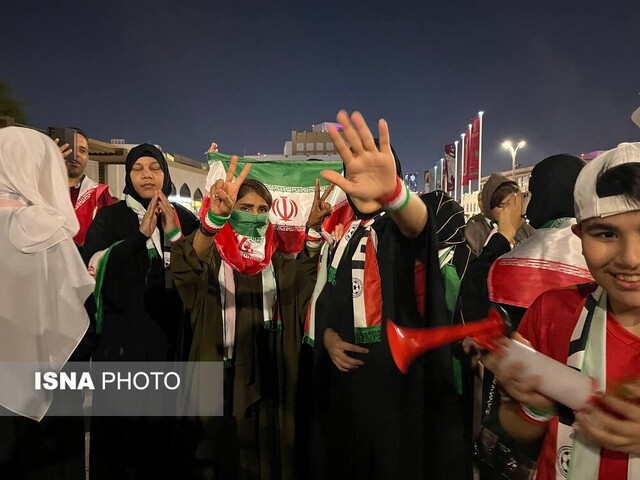جشن و پایکوبی هواداران ایرانی در مرکز شهر دوحه