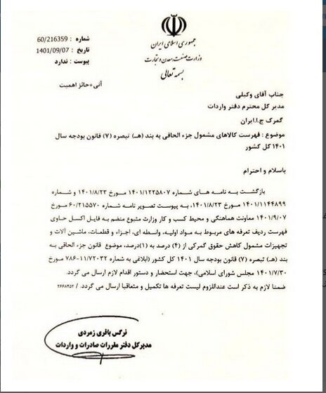 لیست کالاهای مشمول کاهش حقوق گمرکی اعلام شد