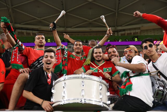 حضور گسترده هواداران مراکشی در دوحه برای بازی با فرانسه