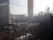 یک واحد تولیدی در ناحیه صنعتی نمین دچار حریق شد