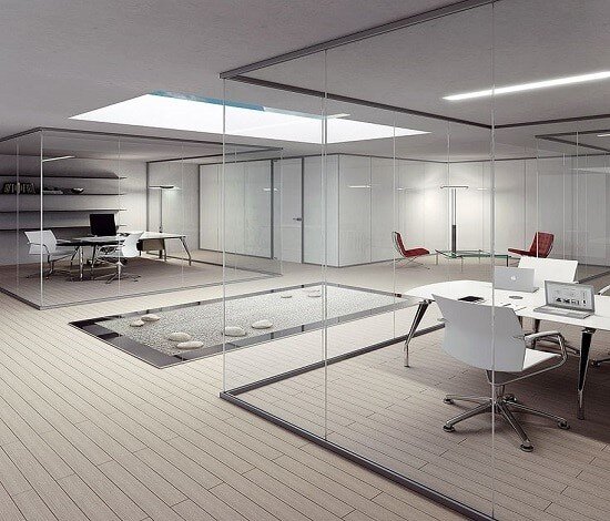 پارتیشن اداری به سبک پارتیشن شیشه‌ای