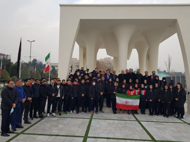 بدرقه کاروان کاراته ایران در رقابت های قهرمانی آسیا با حضور وزیر ورزش