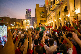 هواداران تیمهای مراکش و فرانسه در سوق واقف