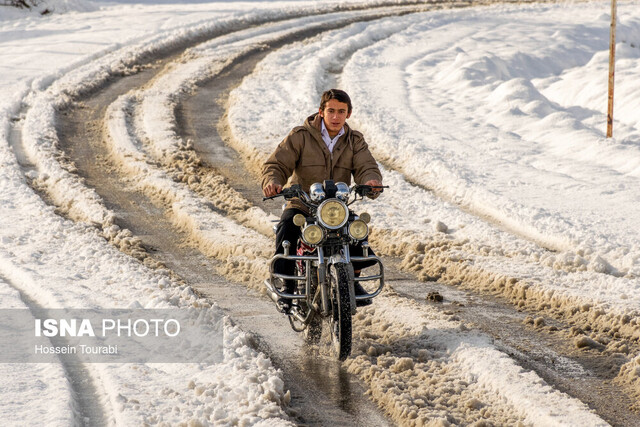 بارش اولین برف زمستانی چهار محال و بختیاری - شهرستان سامان