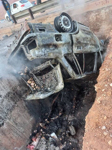 خودروی حادثه دیده در آرادان-سرخه