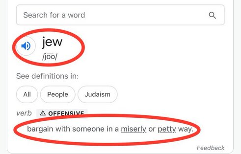 انتقادها به گوگل بابت ارائه تعریفی جنجالی از کلمه «یهودی»