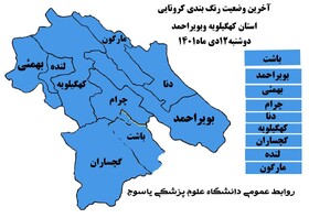 آخرین رنگ بندی کرونایی در کهگیلویه و بویراحمد