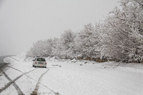 بارش برف در شهر سمنان