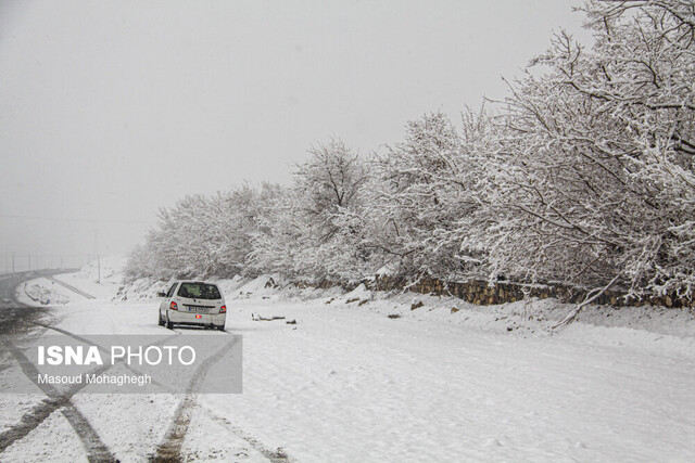 گزارش ایسنا از بارش اولین برف زمستان در شهر سمنان+تصاویر