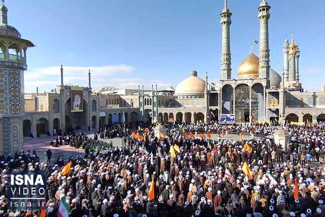 ویدئو / تجمع روحانیون قم در اعتراض به هتاکی نشریه فرانسوی