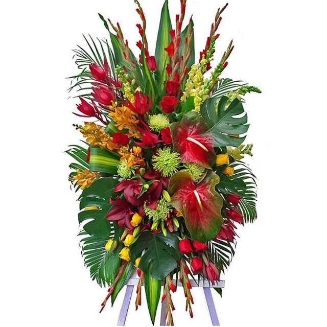 خرید تاج گل نمایشگاه و تاج گل ترحیم از سامی گل