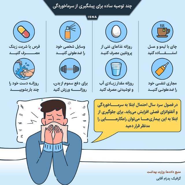 اینفوگرافیک / چند توصیه ساده برای پیشگیری از سرماخوردگی