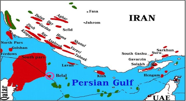 مشعل دکل حفاری میدان گازی بلال روشن شد
