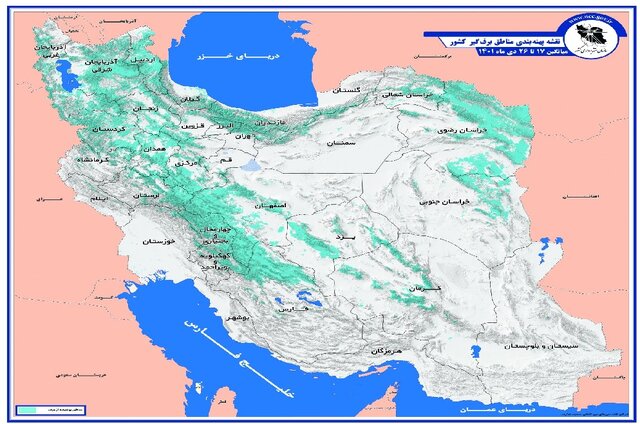 تهیه نقشه پوشش برف در هفته سوم و چهارم دی