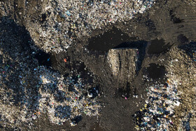 محل دپوی زباله در ساحل محمود آباد