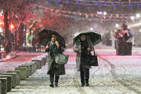 بارش برف و باران در همدان