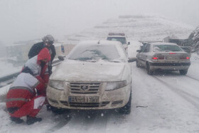 ترافیک سنگین در تنگ پردنجان به‌علت کولاک برف