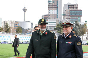 سردار رادان، فرمانده فراجا و سردار هادیانفر، رییس پلیس راهور در رزمایش پلیس بزرگراه‌های سراسر کشور