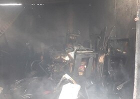 آتش‌سوزی یک کارگاه تولید مبلمان در یافت‌آباد
