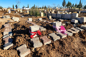 قبرستانی در منطقه آدیامان پس از زلزله۷/۸ ریشتری ترکیه