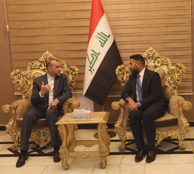 استقبال از امیرعبداللهیان در فرودگاه نجف امیر عبداللهیان وارد نجف شد