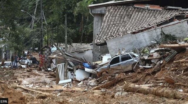 خرابی‌های وسیع سیل در شهرهای ساحلی برزیل/ افزایش تلفات رانش زمین به ۵۴ تن