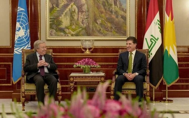 تأکید دبیرکل سازمان ملل بر حمایت از حل اختلافات بغداد و اربیل