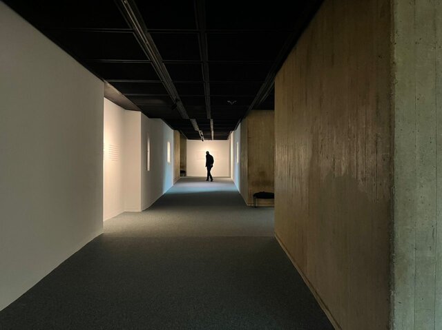 مرد قدم می زند، زن ایستاده و ماهی نارنجی در بالای حوض شنا می کند!