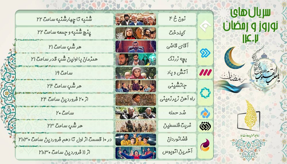 سریالهای نوروز و رمضان را بشناسید + ساعت پخش - ایسنا سریالهای نوروز و رمضان را بشناسید + ساعت پخش - ایسنا