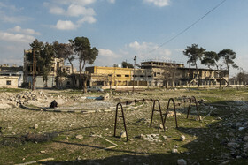 یکی از فضاهای سبزِ شهر حلبِ سوریه که از آسیب‌های جنگ در امان نمانده است.