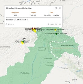زلزله ۶.۸ ریشتری در کابل، اسلام آباد و دهلی‌نو