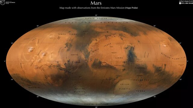 نقشه خیره‌کننده از مریخ ساخته شد