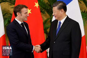 ویدیو / استقبال رئیس‌جمهور چین از همتای فرانسوی در «پکن»