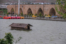 طغیان رودخانه خرم رود با ورود سامانه بارشی جدید در خرم آباد