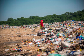 قسمتی از سایت دپو زباله جهت جمع آوری زباله‌های مختص به روستاهای اطراف منطقۀ هزار جریب نکا