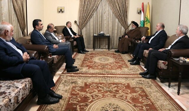 دیدار امیر عبداللهیان با دبیرکل حزب الله لبنان در بیروت رایزنی امیرعبداللهیان با دبیرکل حزب الله لبنان