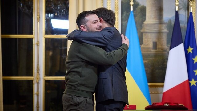 دیدار ماکرون و زلنسکی در پاریس 