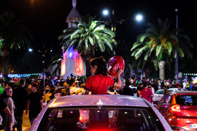 قهرمانی پرسپولیس در بیست و دومین دوره لیگ برتر فوتبال - شادی هواداران پرسپولیس در قائمشهر