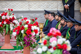 مراسم تعویض پرچم و نقاره زنی شب میلاد حضرت فاطمه معصومه(س) - قم