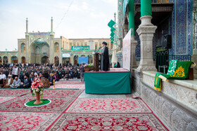 مراسم تعویض پرچم و نقاره زنی شب میلاد حضرت فاطمه معصومه(س) - قم